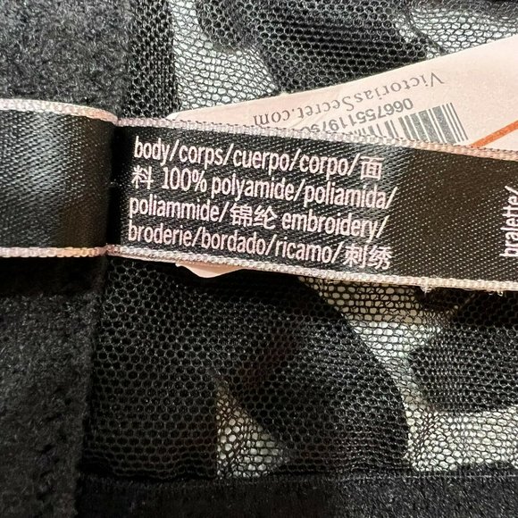 NWT VICTORIA'S SECRET Bralette XL Black Silky Lace - Picture 4 of 5